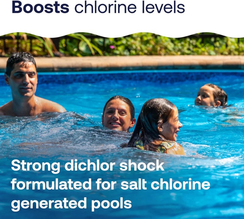 HTH 52047 Swimming Pool Care Salt Shock, Stabilized Chlorinator, 1 dose Treats 10000 gallons, 5x12oz Packets - Image 4